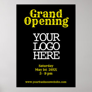 Black Yellow Grand Opening   Logo-Fenster hinzufüg Poster