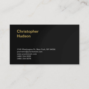 Black Yellow Modern Consultant Business Card Visitenkarte