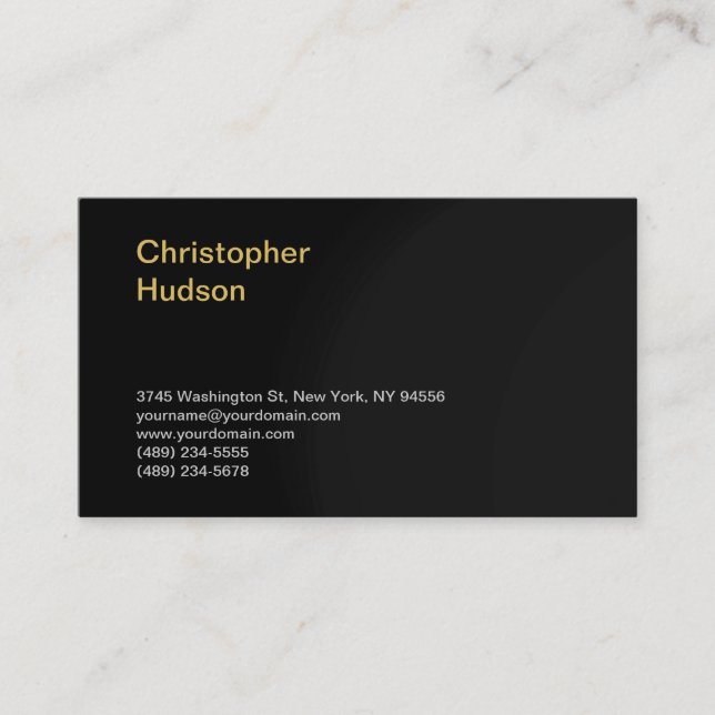 Black Yellow Modern Consultant Business Card Visitenkarte (Vorderseite)
