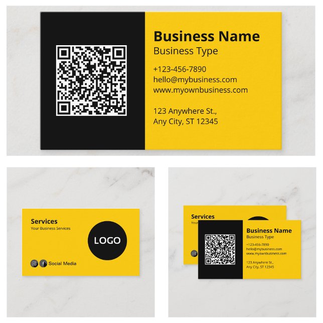 Black Yellow Modern Visitenkarte (Black Yellow Modern Business Cards Online
)