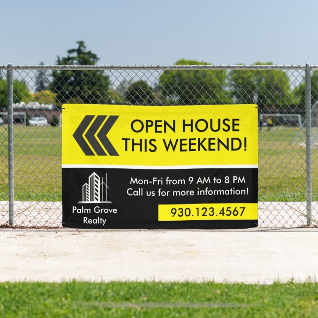 Black Yellow Open House Direktion Real Anwesen Banner (InSitu)