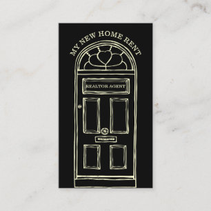 Black Yellow Real Anwesen Agent Broker Neue Zuhaus Visitenkarte