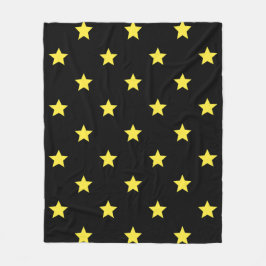 Black Yellow Star Art-Deko Classic Retro Muster Fleecedecke