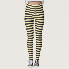 Black Yellow Stripes Leggings