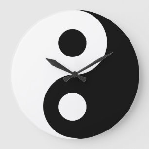 Black Yin Yang Wall Clock Große Wanduhr