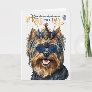 Black Yorkie Terrier King für den Tag Funny Birthd Karte