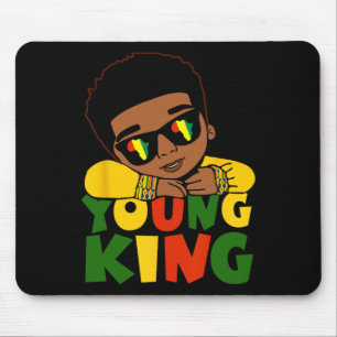 Black Young King Black History Mont Kinder Afro Bo Mousepad
