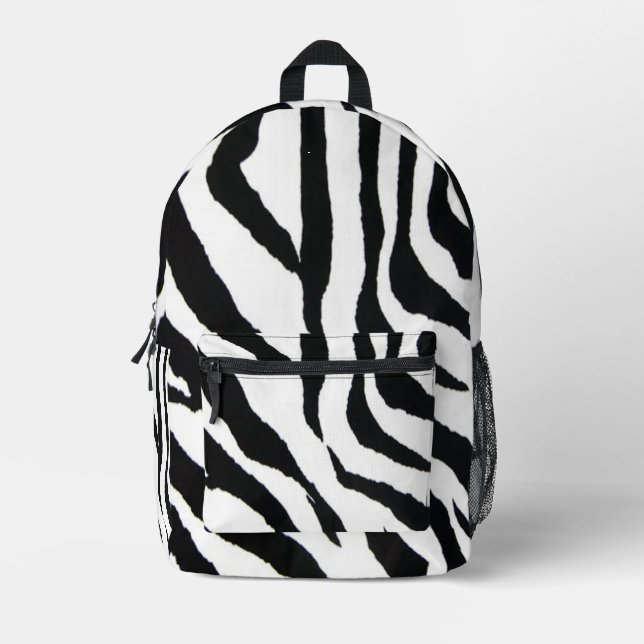 Black Zebra Bedruckter Rucksack (Vorderseite)