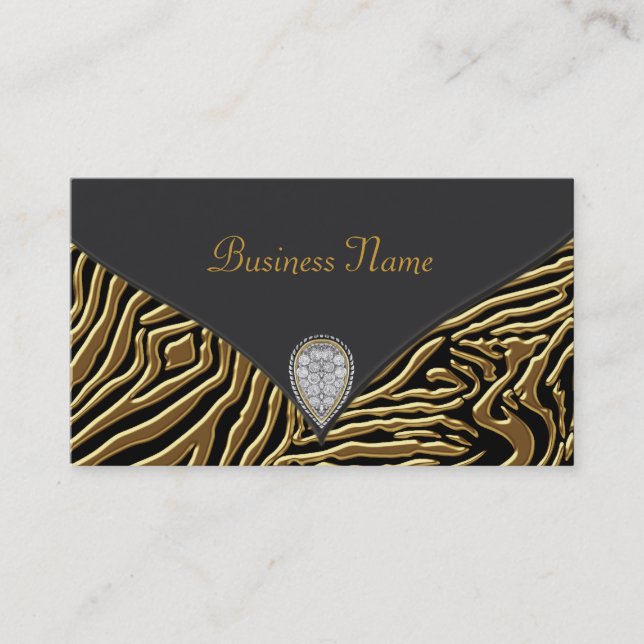 Black Zebra Gold Black Zebra Business Card Visitenkarte (Vorderseite)