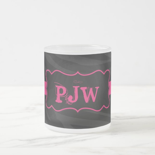 Black Zebra Muster Mattiert Glass Coffee Tasse Cup (Mittel)