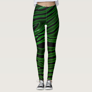 BLACK ZEBRA PATTERN LEGGINGS