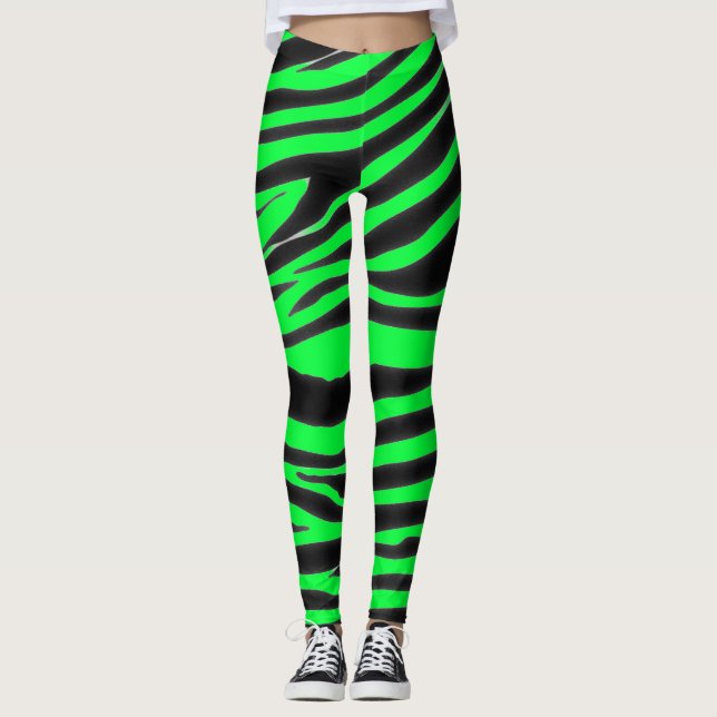 BLACK ZEBRA PATTERN LEGGINGS (Vorderseite)