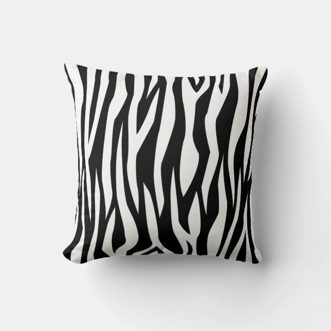Black Zebra Print Kissen (Vorderseite)