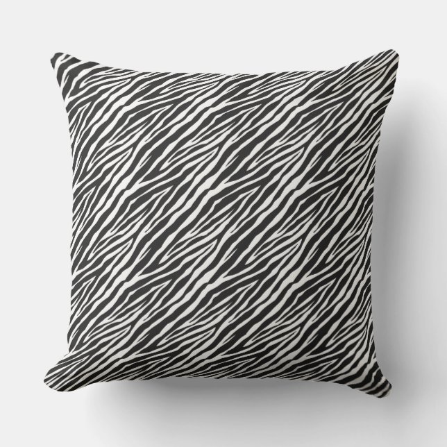 Black Zebra Print Kissen (Vorderseite)