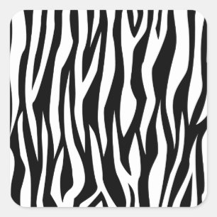 Black Zebra Print Quadratischer Aufkleber
