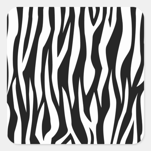 Black Zebra Print Quadratischer Aufkleber (Vorderseite)