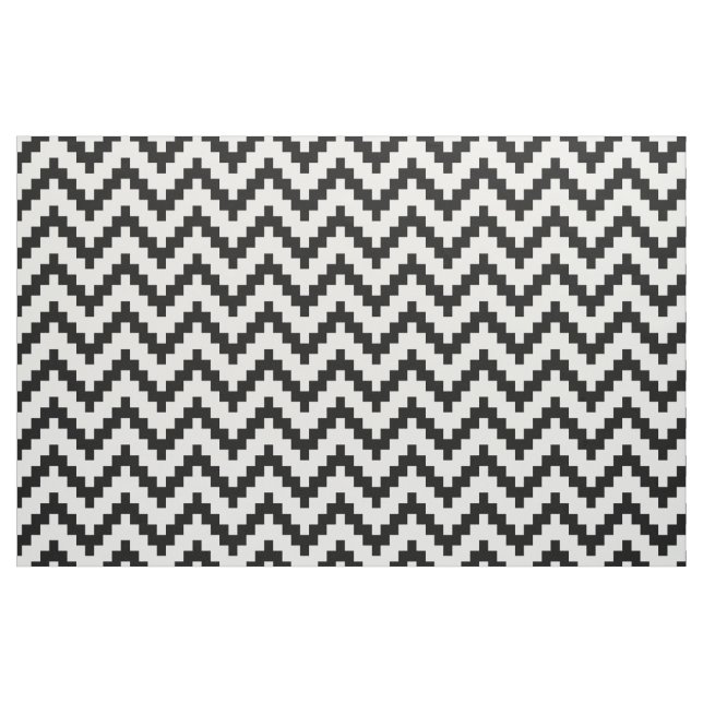 Black Zigzag Ikat & Custom White Background Stoff (Fat Quarter (45,7 x 55,9 cm))