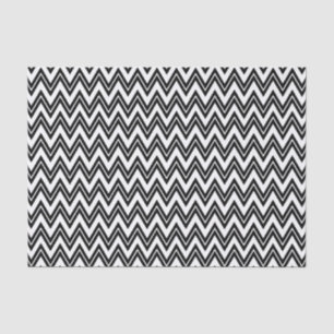 Black Zigzag Zickzack über weißem Hintergrund Seidenpapier