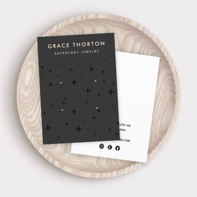 Black Zodiac Celestial Star 4 Loch Earring Visitenkarte (Von Creator hochgeladen)