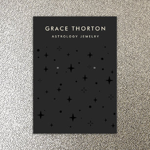 Black Zodiac Celestial Star Earring Jeweline Busin Visitenkarte