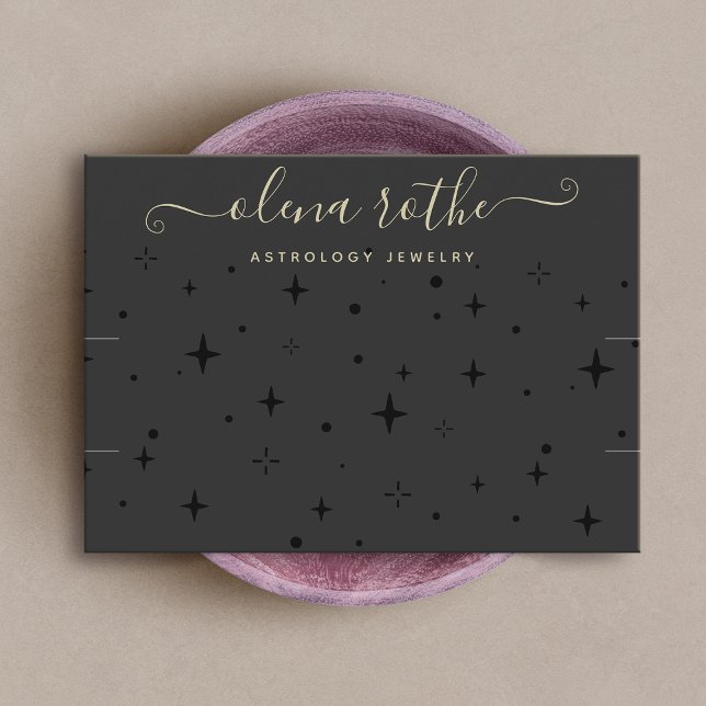 Black Zodiac Celestial Star Necklace Bracelet Visitenkarte (Von Creator hochgeladen)