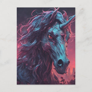 Black Zombie Unicorn Postkarte