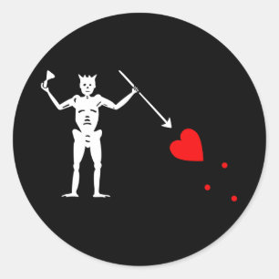 Blackbeard Edward Teach Flag Runder Aufkleber