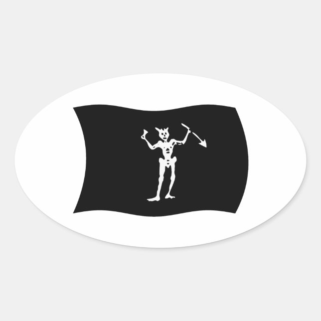 Blackbeard-Flaggenaufkleber Ovaler Aufkleber (Vorderseite)