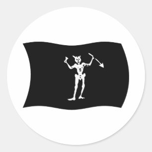 Blackbeard-Flaggenaufkleber Runder Aufkleber