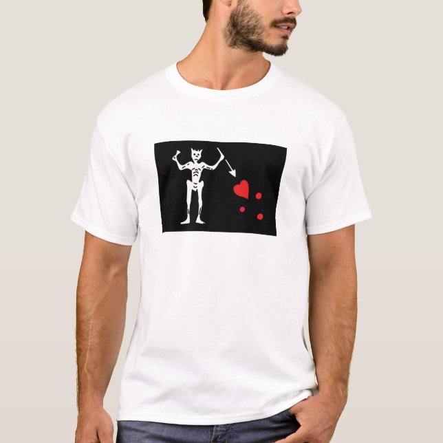 Blackbeard Piraten-Flagge T-Shirt (Vorderseite)