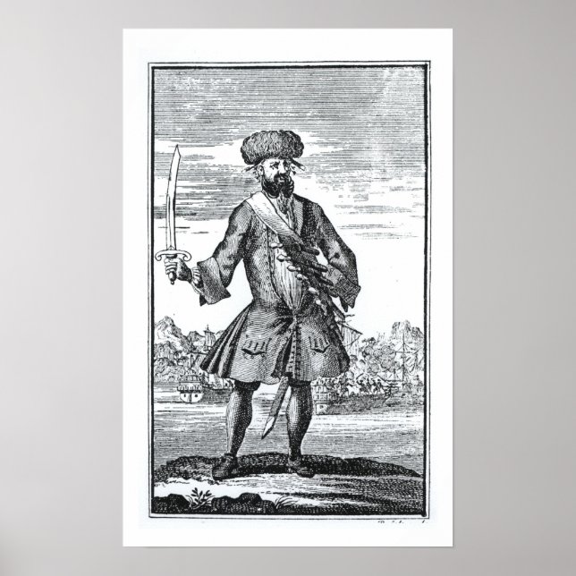 Blackbeard the Pirate, von 'A General History of t Poster (Vorne)