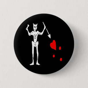 Blackbeard-Weiß Button