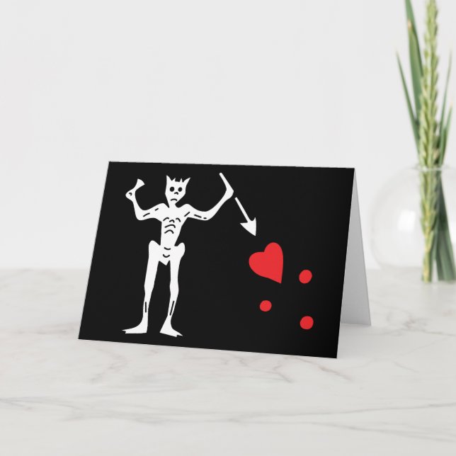 Blackbeards Piraten-Flagge Karte (Vorderseite)