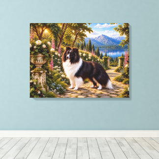 Blackberries, Shetland Sheepdog Leinwanddruck