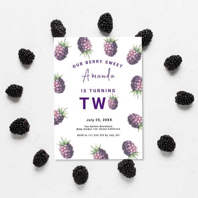 BlackBerry 2te Geburtstagsparty | Berry First Einladung (Von Creator hochgeladen)