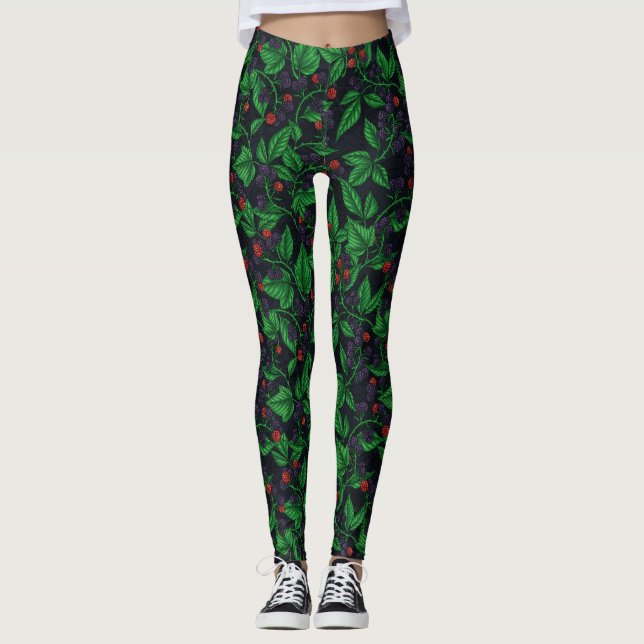 BlackBerry auf dunkelgrau Leggings (Vorderseite)