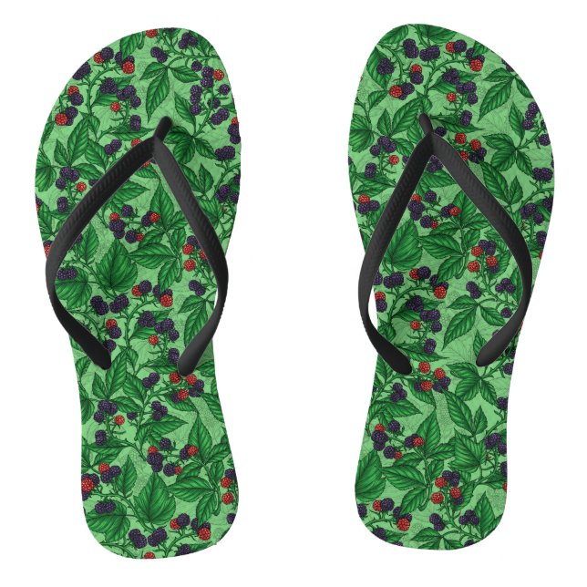 BlackBerry auf grün Flip Flops (Fußbett)