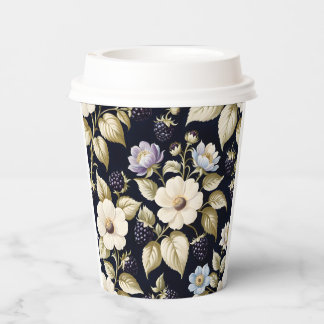 BlackBerry Blooms Tee-Party-Papiertüten Pappbecher