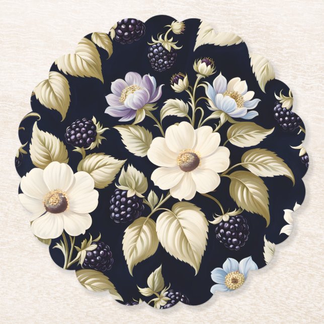BlackBerry & Blooms Untersetzer (Vorderseite)