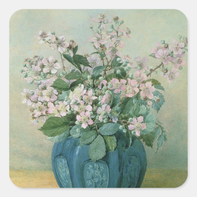 BlackBerry-Blüten Quadratischer Aufkleber (Vorderseite)