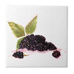 BlackBerry Bramble BlackBerry frucht Aquarell Fliese