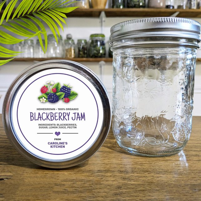 BlackBerry Canning Jar Label Runder Aufkleber (Von Creator hochgeladen)