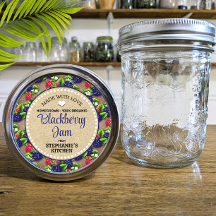 BlackBerry Canning Jar Label Runder Aufkleber