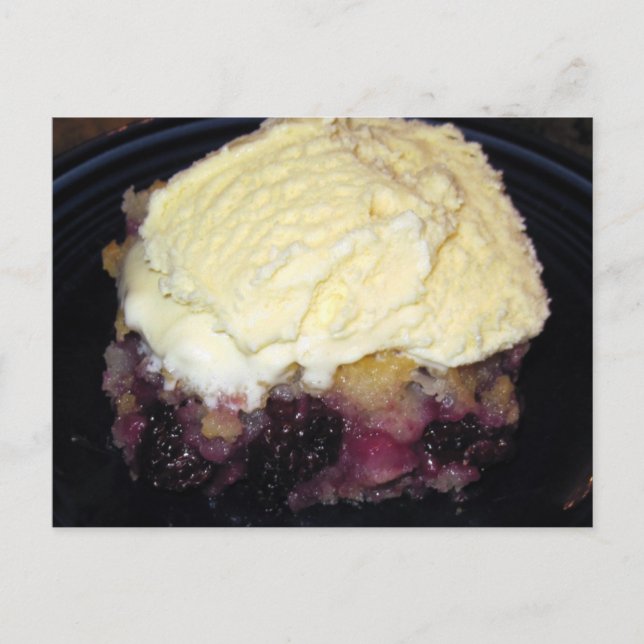 BlackBerry Cobbler-Rezept-Karte Postkarte (Vorderseite)