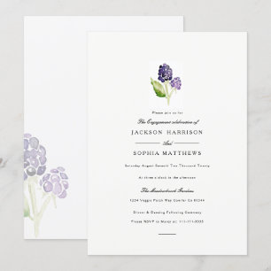 BlackBerry Duo   Watercolor Engagement Einladung