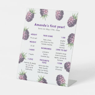 BlackBerry First Birthday Milestone Geburtstag Sockelschild