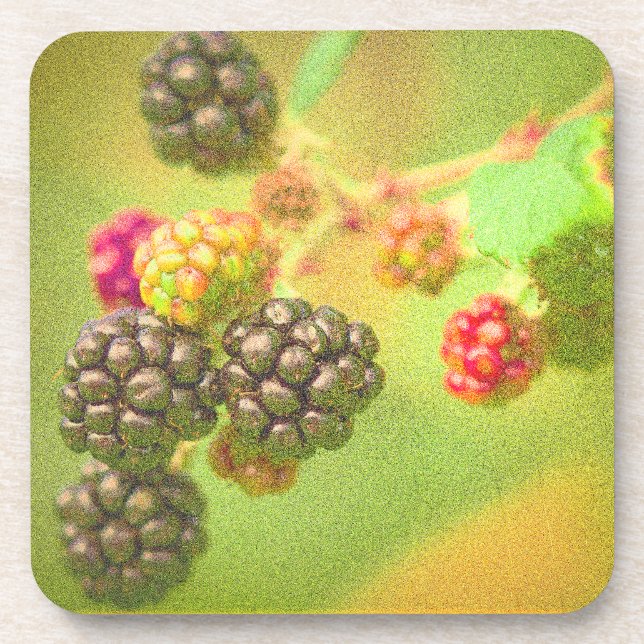"BlackBerry Fruit Pflanze" Niedliches Foto. Jetzt  Getränkeuntersetzer (Vorderseite)