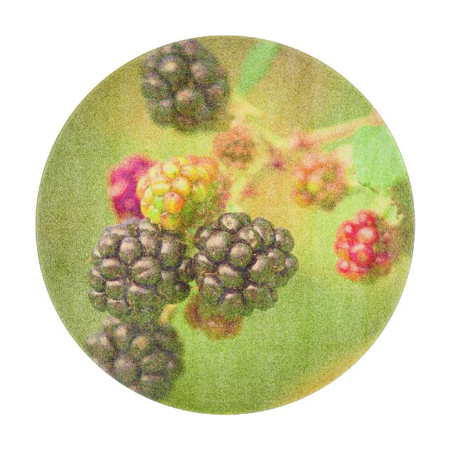 "BlackBerry Fruit Pflanze" Niedliches Foto. Jetzt  Schneidebrett (Vorderseite)