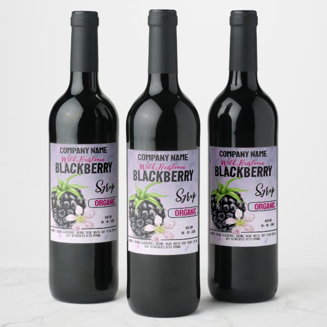 BlackBerry Fruit Weinetikett (Flaschen)