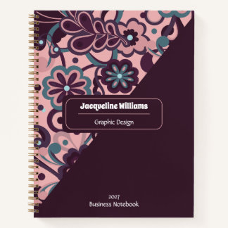 Blackberry Groovy psychedelische 60er 70er Floral Notizbuch